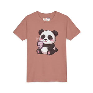 Panda Bubble Tea Youth Tee - Cute Animal Graphic Shirt - Dipaliz - T-shirts