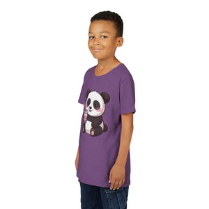 Panda Bubble Tea Youth Tee - Cute Animal Graphic Shirt - Dipaliz - T-shirts