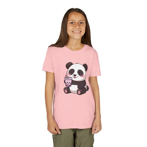 Panda Bubble Tea Youth Tee - Cute Animal Graphic Shirt - Dipaliz - T-shirts