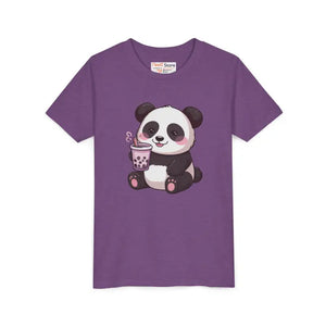 Panda Bubble Tea Youth Tee - Cute Animal Graphic Shirt - Dipaliz - T-shirts