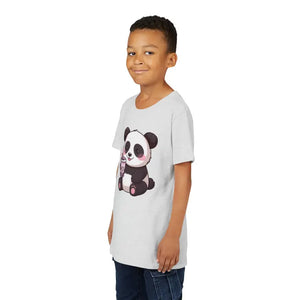 Panda Bubble Tea Youth Tee - Cute Animal Graphic Shirt - Dipaliz - T-shirts