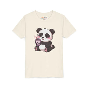 Cute Panda Bubble Tea Youth Tee - Soft Cotton Kids - Dipaliz - T-shirts - s