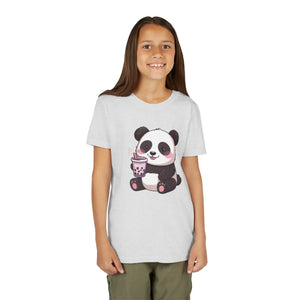 Cute Panda Bubble Tea Youth Tee - Soft Cotton Kids - Dipaliz - T-shirts - s