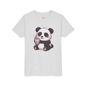 Cute Panda Bubble Tea Youth Tee - Soft Cotton Kids - Dipaliz - T-shirts - s