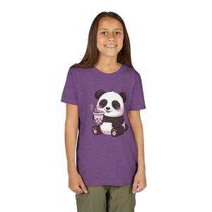 Cute Panda Bubble Tea Youth Tee - Soft Cotton Kids - Dipaliz - T-shirts - s