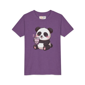 Cute Panda Bubble Tea Youth Tee - Soft Cotton Kids - Dipaliz - T-shirts - s