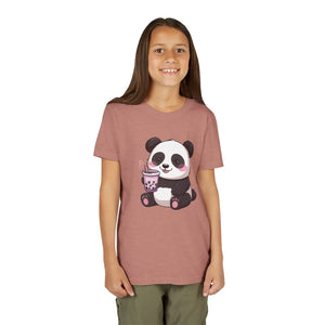 Cute Panda Bubble Tea Youth Tee - Soft Cotton Kids - Dipaliz - T-shirts - s
