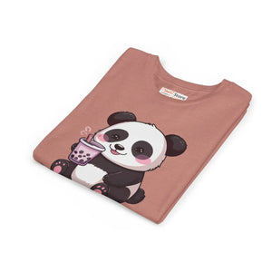 Cute Panda Bubble Tea Youth Tee - Soft Cotton Kids - Dipaliz - T-shirts - s