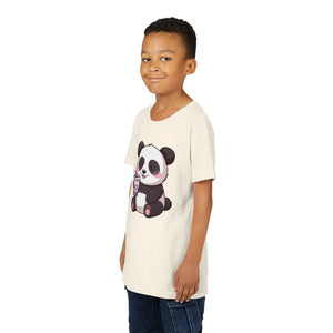 Cute Panda Bubble Tea Youth Tee - Soft Cotton Kids - Dipaliz - T-shirts - s
