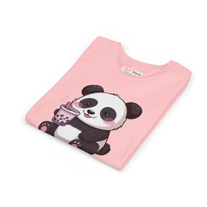 Cute Panda Bubble Tea Youth Tee - Soft Cotton Kids - Dipaliz - T-shirts - s