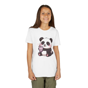 Cute Panda Bubble Tea Youth Tee - Soft Cotton Kids - Dipaliz - T-shirts - s
