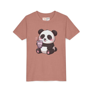 Cute Panda Bubble Tea Youth Tee - Soft Cotton Kids - Dipaliz - T-shirts - s
