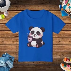 Cute Panda Toddler Tee with Adorable Drink Design - Dipaliz - Royal / 2t - T-shirts