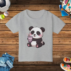 Cute Panda Toddler Tee with Adorable Drink Design - Dipaliz - Sport Grey / 2t - T-shirts
