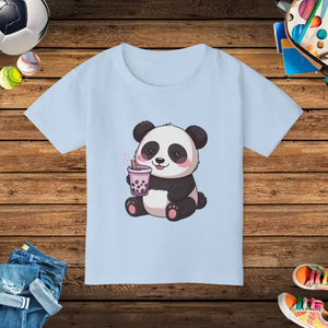 Cute Panda Toddler Tee with Adorable Drink Design - Dipaliz - Light Blue / 2t - T-shirts