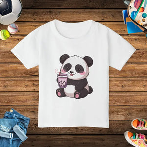 Cute Panda Toddler Tee with Adorable Drink Design - Dipaliz - White / 2t - T-shirts