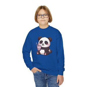 Cute Panda Youth Sweatshirt - Cozy Kids Crewneck - Dipaliz - Sweatshirts - Xs