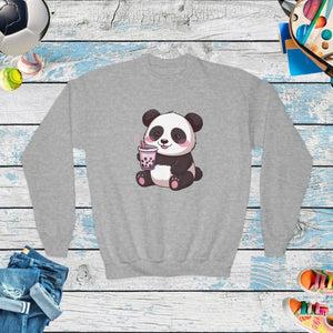 Cute Panda Youth Sweatshirt - Cozy Kids Crewneck - Dipaliz - Sweatshirts - Xs