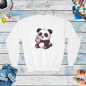 Panda Youth Sweatshirt - Cute Crewneck Design - Dipaliz - White / Xs - Sweatshirts