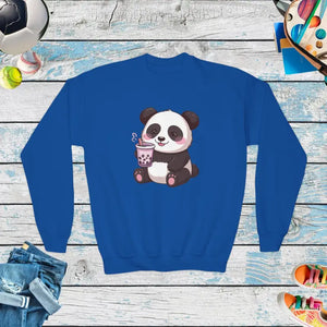 Panda Youth Sweatshirt - Cute Crewneck Design - Dipaliz - Royal / Xs - Sweatshirts