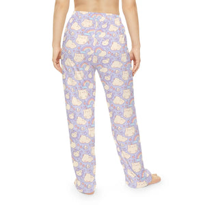 Cute Rainbow Cat Pajama Pants - Pastel Soft Poly - Dipaliz - Pajamas