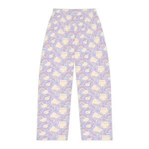 Cute Rainbow Cat Pajama Pants - Pastel Soft Poly - Dipaliz - Pajamas