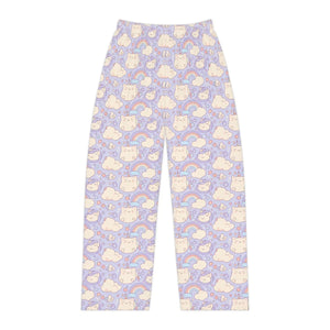 Cute Rainbow Cat Pajama Pants - Pastel Soft Poly - Dipaliz - Pajamas