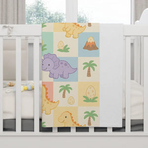 Pastel Dinosaur Baby Blanket – Fleece Nursery - Dipaliz - Blankets