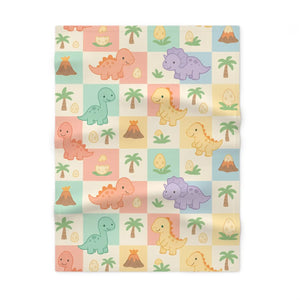 Pastel Dinosaur Baby Blanket – Fleece Nursery - Dipaliz - Blankets