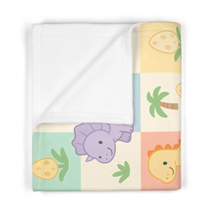 Pastel Dinosaur Baby Blanket – Fleece Nursery - Dipaliz - Blankets