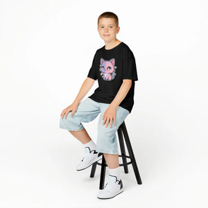 Cute Pastel Kawaii Kitty Kids T‑shirt - T-shirts - s