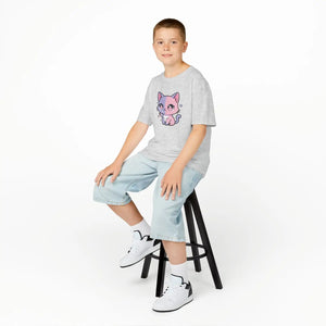Cute Pastel Kawaii Kitty Kids T‑shirt - T-shirts - s