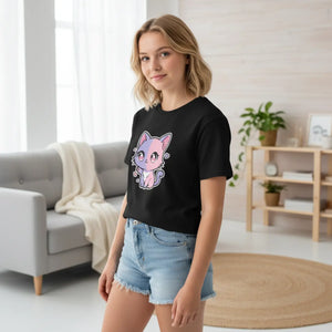 Cute Pastel Kawaii Kitty Kids T‑shirt - T-shirts - s