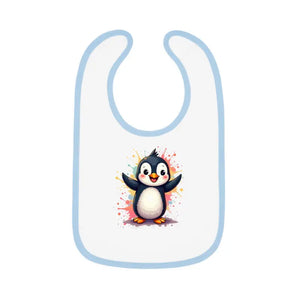 Penguin Tee Bib - Adorable Mealtime Mayhem Fashion - Dipaliz - White/light Blue / one Size - Bibs