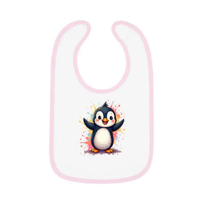 Penguin Tee Bib - Adorable Mealtime Mayhem Fashion - Dipaliz - White/pink / one Size - Bibs