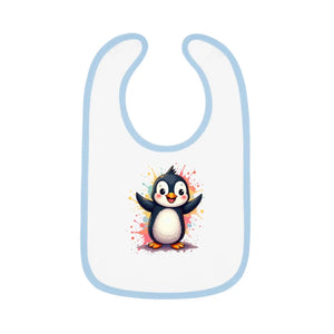 Soft Cotton Penguin Tee Bib - Mealtime Mayhem - Dipaliz - Bibs