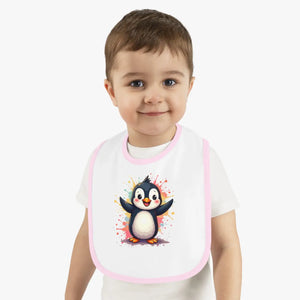 Soft Cotton Penguin Tee Bib - Mealtime Mayhem - Dipaliz - Bibs