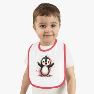 Soft Cotton Penguin Tee Bib - Mealtime Mayhem - Dipaliz - Bibs