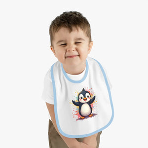 Soft Cotton Penguin Tee Bib - Mealtime Mayhem - Dipaliz - Bibs