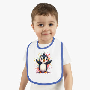 Soft Cotton Penguin Tee Bib - Mealtime Mayhem - Dipaliz - Bibs