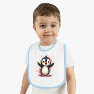 Soft Cotton Penguin Tee Bib - Mealtime Mayhem - Dipaliz - Bibs