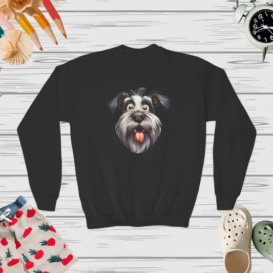 Cute Pet Dog Youth Sweatshirt - Cozy Cotton Comfort - Black / Xs Kids Clothes