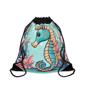 Cute Seahorse Drawstring Backpack - Adventure Ready Style - Dipaliz - one Size - Backpacks