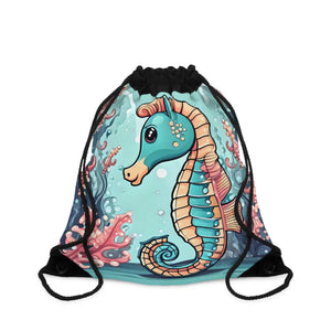 Cute Seahorse Drawstring Backpack - Gym Bag - Dipaliz - Backpacks