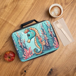 Cute Seahorse Lunch Bag with Convenient Carrying Handle - Dipaliz - one Size / Black - Bags