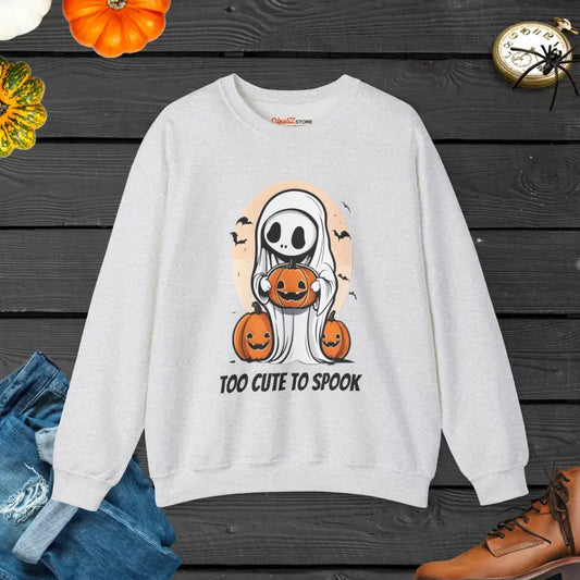 Too Cute to Spook Heavy Blend Crewneck Sweatshirt - s / Ash