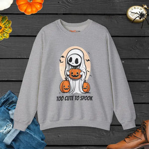 Ghost Sweatshirt Heavy Blend Crewneck too Cute to Spook - Dipaliz - s / Sport Grey - Sweatshirts