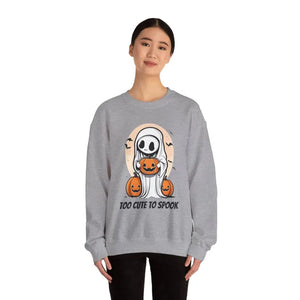 Ghost Sweatshirt Heavy Blend Crewneck too Cute to Spook - Dipaliz - Sweatshirts