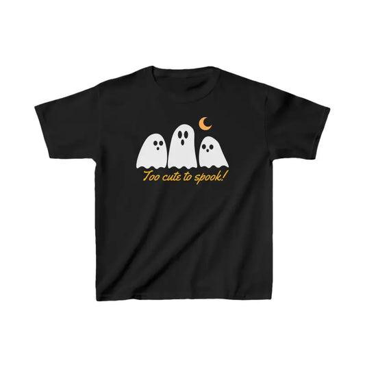 Too Cute to Spook Halloween Kids Heavy Cotton Tee - Black / Xs Clothes