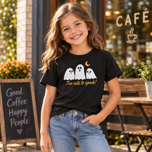 DipaliZ Too Cute To Spook Kids Ghost Tee Heavy Cotton